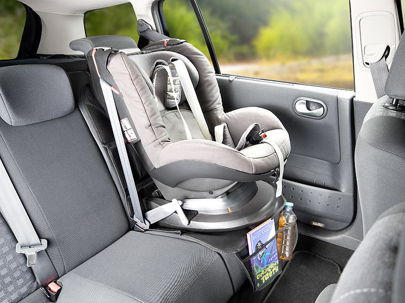 Isofix-geeignet Premium-Kindersitz-Unterlage mit 2 Netztaschen Autositzschoner