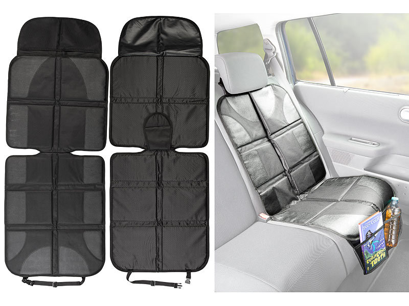 Autositzschoner Isofix-geeignet Premium-Kindersitz-Unterlage mit 2 Netztaschen