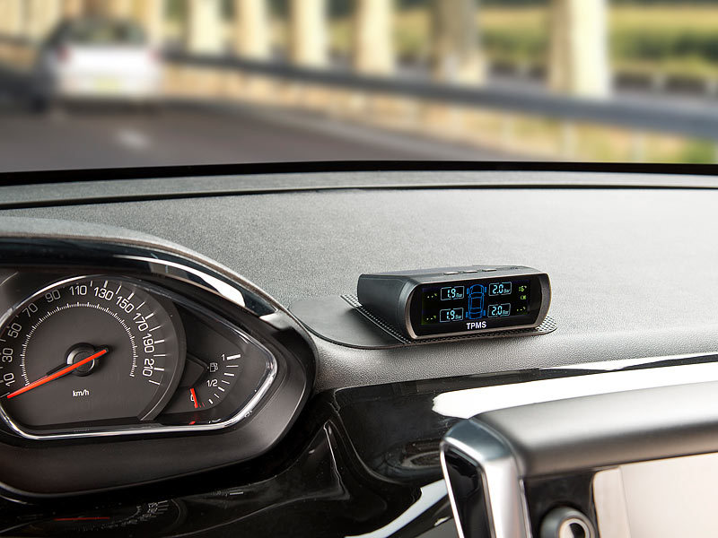 Echtzeit-Druck- und Temperaturwarnungen für sicheres Fahren Motorräder Bluetooth Kabelloses Reifendruckkontrollsystem für Motorräder mit 2 Sensoren 