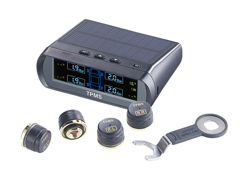 Aramox Reifendruck Detektor ABS Auto TPMS Solar Power Reifendruck Überwachungssysteme mit 4 Sensoren USB Solarpanel Aufladung 