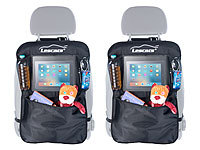Lescars 2er-Set Kfz-Rückenlehnen-Organizer mit extragroßem Tablet-PC-Fach; Kofferraum-Gepäcknetze 