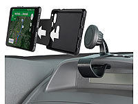 Lescars Universal-Smartphone-Magnet-Halterung fürs Armaturenbrett, 360°-Gelenk; Smartphone-Kfz-Halter für CD-Laufwerke 