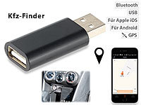 Lescars Kfz-Finder USB-Adapter mit Bluetooth zur Standort-Markierung per App; OBD2-Diagnosegeräte 