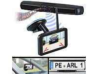 Lescars Kabellose Solar-Funk-Rückfahrkamera mit Full HD & 5" (12,5 cm) Monitor; Rückfahrwarner, Head-up-Displays (HUD) Rückfahrwarner, Head-up-Displays (HUD) 