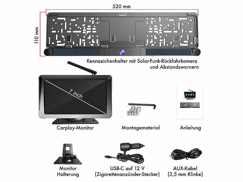 ; Solar-Rückfahrkameras mit Monitor Solar-Rückfahrkameras mit Monitor Solar-Rückfahrkameras mit Monitor