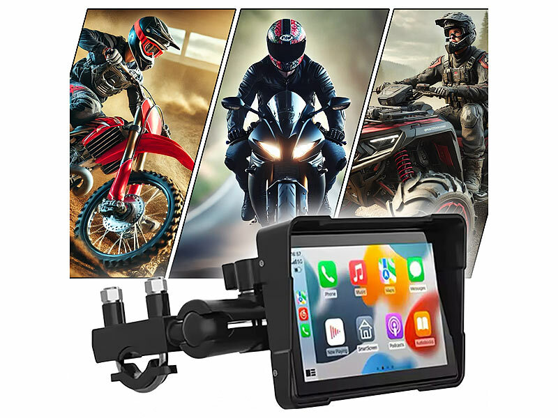 ; Motorrad-Display, CarPlay und Android Auto, wasserdicht Motorrad-Display, CarPlay und Android Auto, wasserdicht Motorrad-Display, CarPlay und Android Auto, wasserdicht 