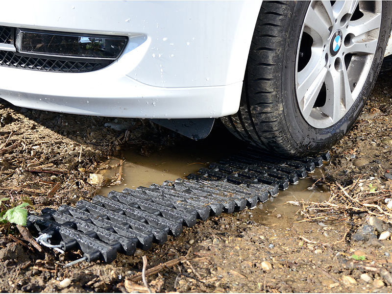 Wohnmobil Anfahrhilfe, ABS Rutschfeste Matte Plattengriff Anfahrhilfe  Kunststoff Grip Schnee Traktionsmatten Sandmatte Tracking Mat bei für die