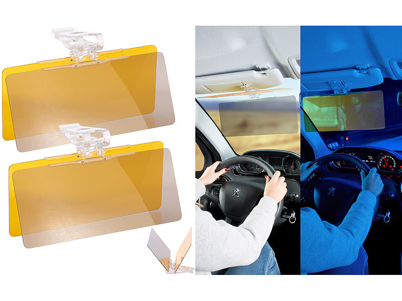 Lescars Tag & Nacht-Blendschutz für die Auto-Sonnenblende, 30 x 13 cm
