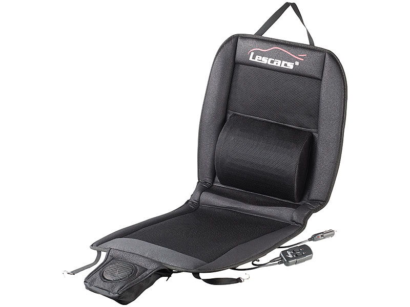 Lescars Beheizbare Kfz-Sitzauflage mit Temperaturregler, 12 Volt