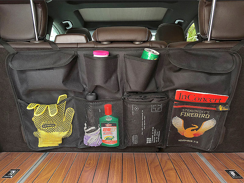 Auto Kofferraum Rücksitz Organizer 101x45cm Netz Tasche 4 Fächer Ordn