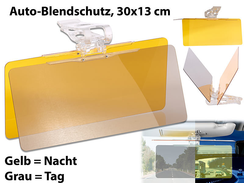 Lescars Tag & Nacht-Blendschutz für die Auto-Sonnenblende, 30 x 13 cm