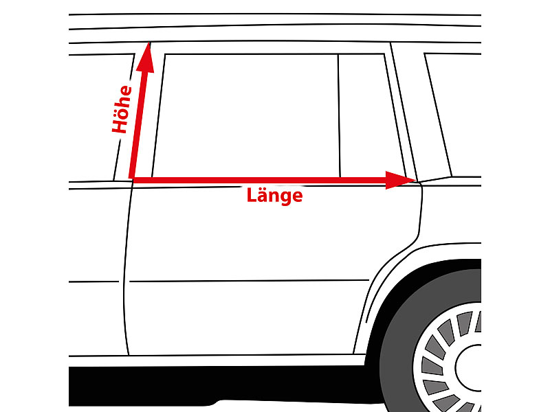 Lescars Sonnenblende: 4er-Set Universal-Sonnenschutzfolien für die Kfz- Scheibe (Kfz Sonnenschutz)