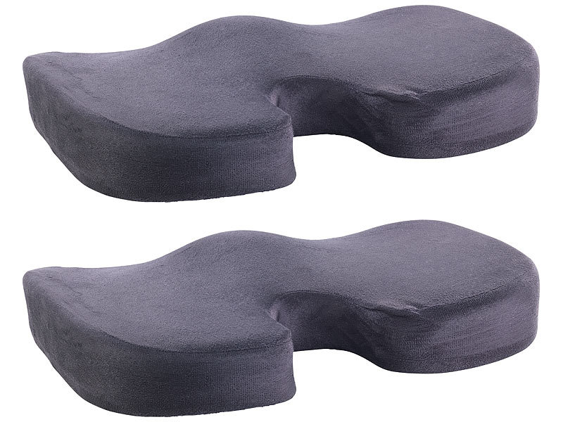 Lescars 2er-Set Memory-Foam-Sitzkissen für bequemes Sitzen im Auto