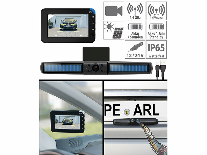Lescars Kabellose Solar-Funk-Rückfahrkamera Versandrückläufer