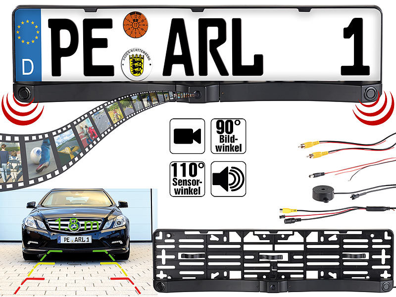 Einparkhilfe Rückfahrwarner Kennzeichen Nummernschild Halterung