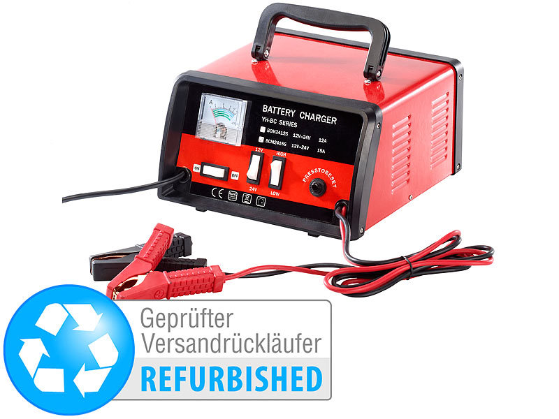 Lescars Profi-Batterieladegerät 12V/24V, max. 15A (Versandrückläufer)