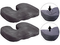 Lescars 2er-Set Memory-Foam-Sitzkissen für bequemes Sitzen im Auto, Büro & Co.