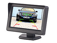 Lescars Kfz-Monitor für Rückfahr & Front-Kamera, 2x Video-Cinch, 10,9 cm/4,3"