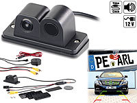 Lescars Farb-Rückfahrkamera und Einparkhilfe, 90°-Bildwinke, Versandrückläufer; Solar-Rückfahrkameras mit Monitor 