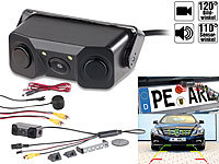 Lescars Farb-Rückfahrkamera & Einparkhilfe m. Abstandswarner, LED-Ausleuchtung