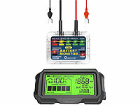 Lescars Kfz-Batterie-Wächter mit Solar-Funk-Monitor, Alarm, für 12-V-Batterien; KFZ-Batterie-Ladegeräte KFZ-Batterie-Ladegeräte 