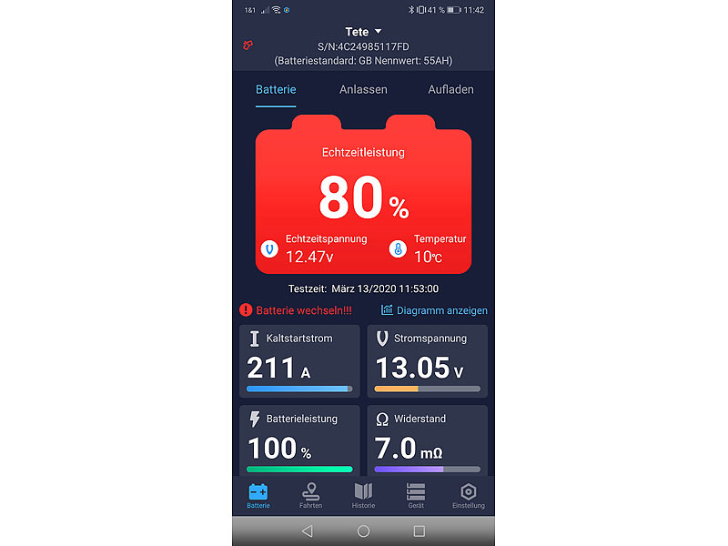 MSW Batterietester Bluetooth App 12V Batteriewächter Spannungswächter