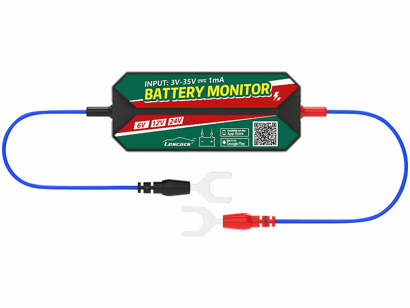 Lescars Kfz-Batterie-Wächter mit Solar-Funk-Monitor, Alarm, für 12