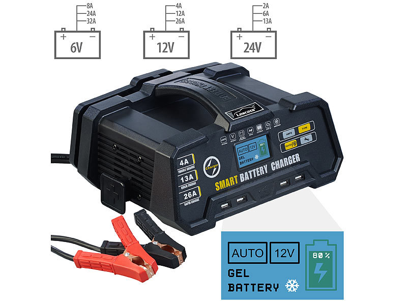 Autobatterie Ladegerät 6A/12V Batterieladegerät Auto